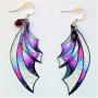 Boucles d oreille ailes de dragon degrade violet 1