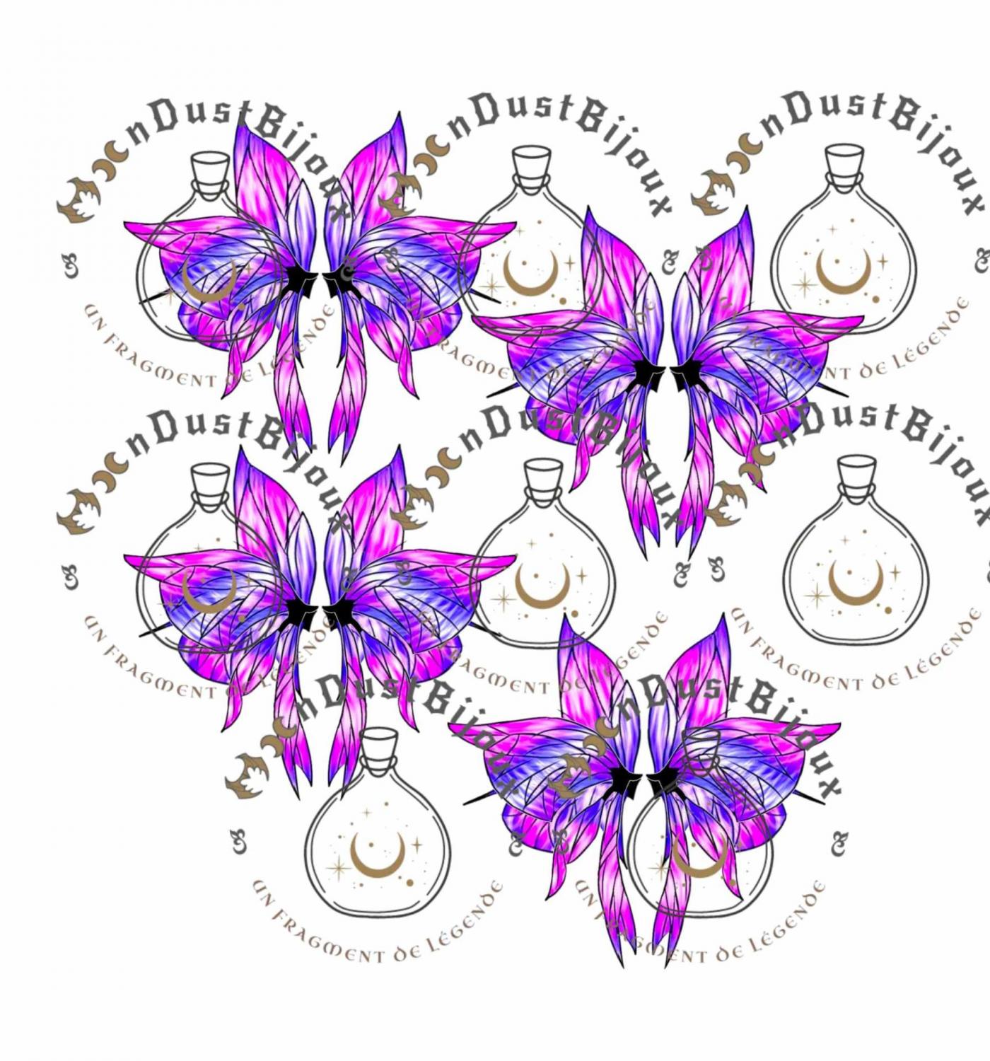 Lea ailes modele 15 ailes fusionnees b 10 cm violet rose