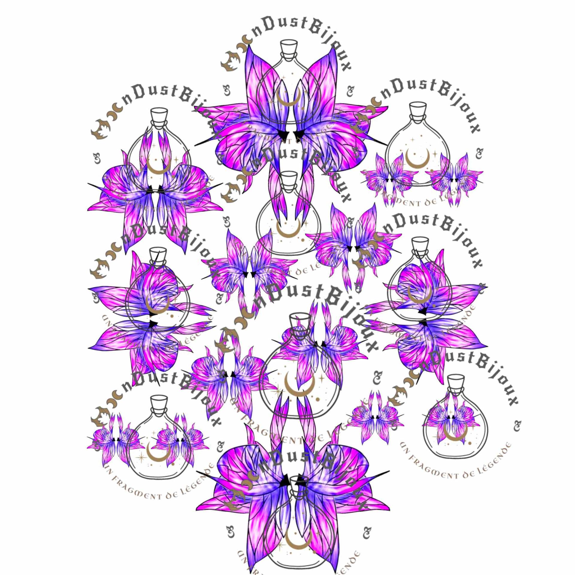 Lea ailes modele 15 ailes fusionnees b 4 tailles violet rose