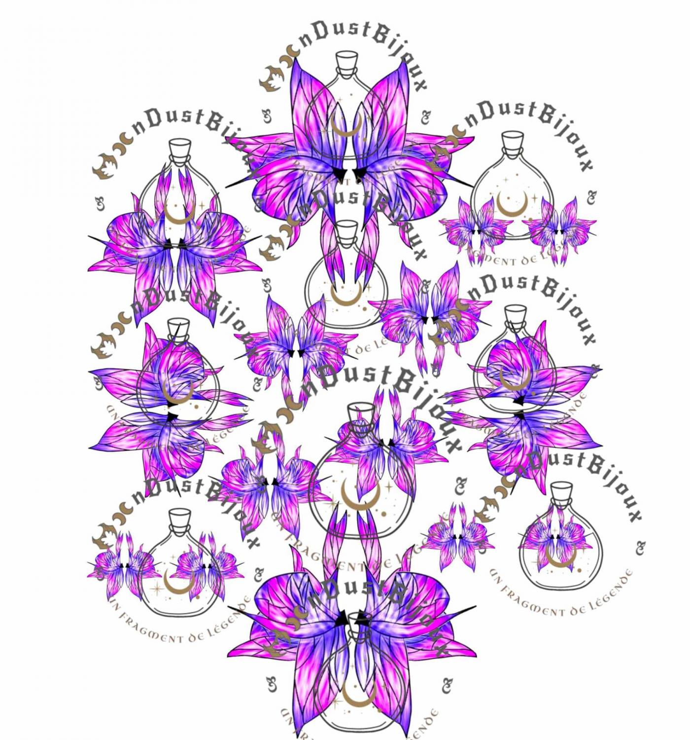 Lea ailes modele 15 ailes fusionnees b 4 tailles violet rose