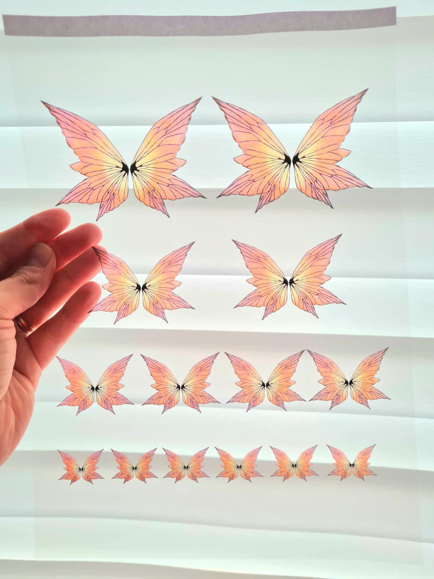 Planches imprimées d'ailes de papillons pour bijoux résine